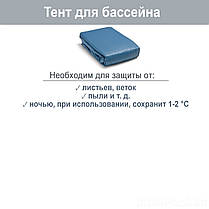 Каркасний басейн 56626 ( 488х488х122 см) (Картріджний фільтр 5678 л/год, тент, підстилка, драбина), фото 5