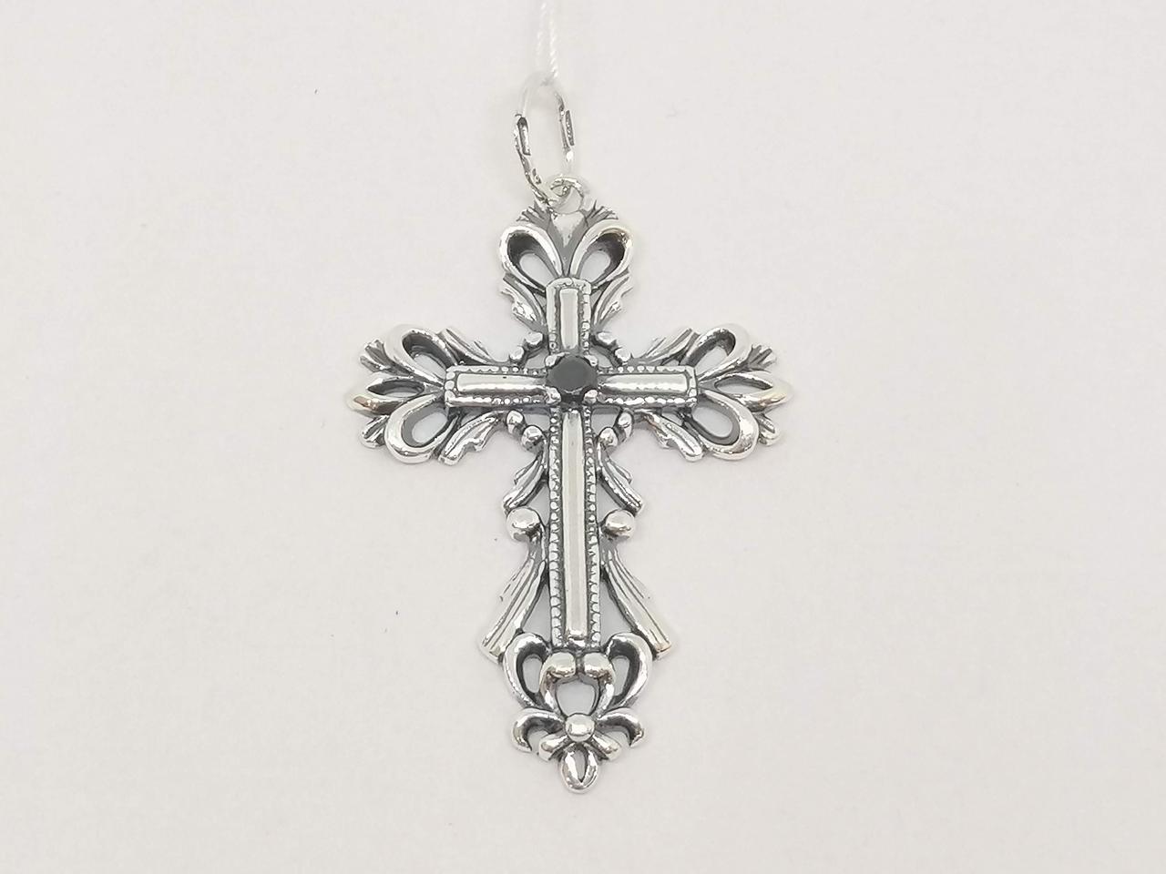 Срібний хрест з фианитом.   325204