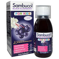 Поддержка иммунной системы для детей, сироп Чёрная Бузина, Sambucol, 120 мл