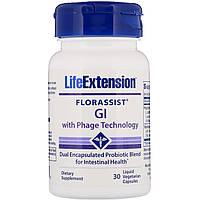 Life Extension, Florassist, молочно-кишкова протиофагова Технологія, 30 Рідких Рослинних капсул