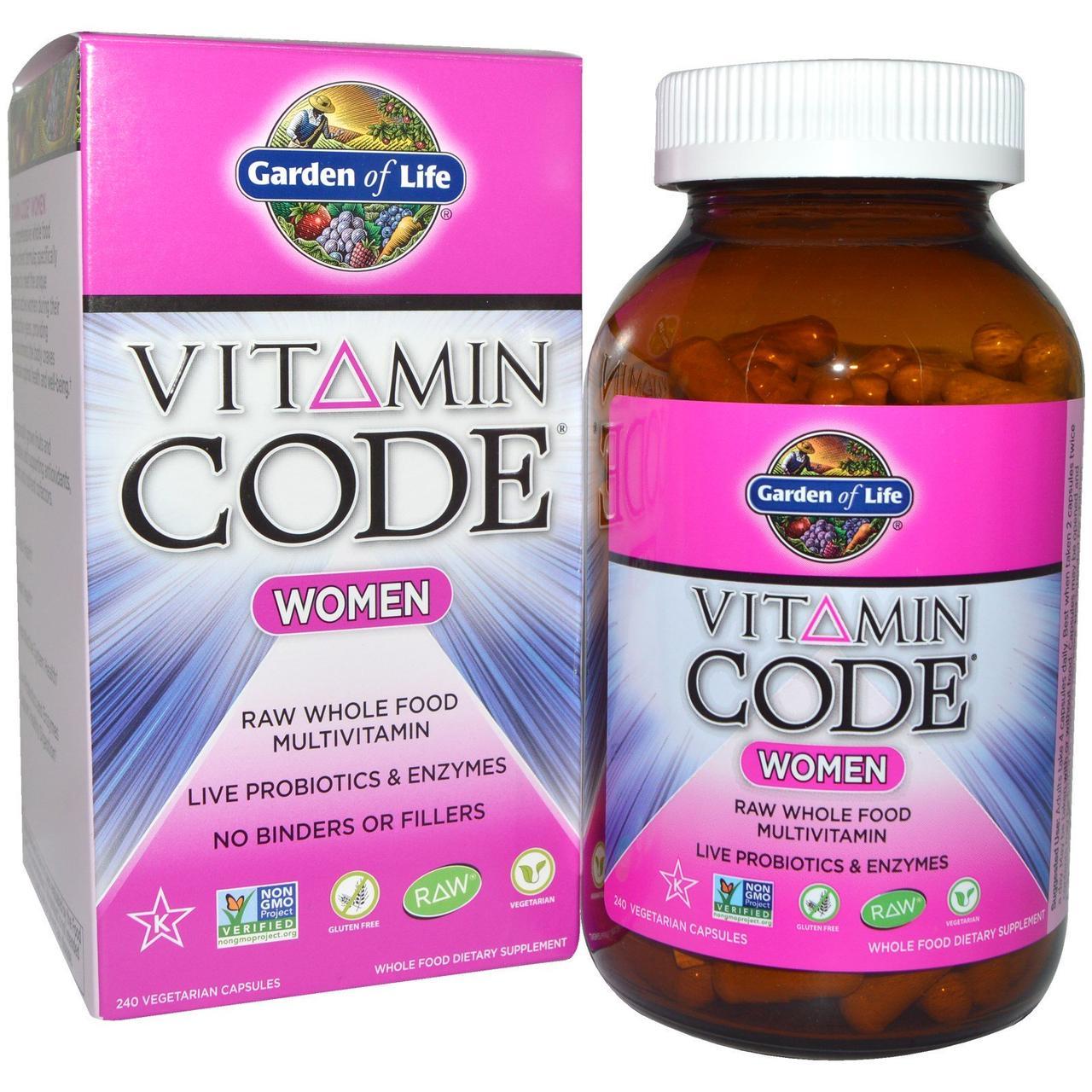 Сырые Витамины для женщин, Vitamin Code, Garden of Life, 240 кап. - фото 1 - id-p1121851485