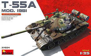 Танк Т-55А зразка 1981 року. Збірна модель. 1/35 MINIART 37024, фото 1