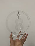 Номерок на стіл прозорий круглий з підвішеною цифрою з акрилу 5 мм Manific Decor, фото 3