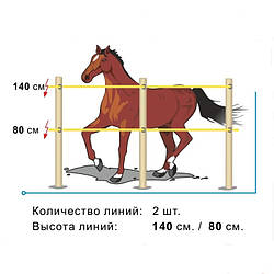 Комплект електричного огорожі для коней, 2 лінії (200 м)