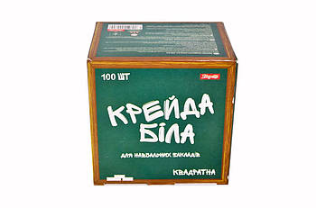 Мел 1вересня Шкільний білий 12х12мм 100 шт. квадратний (400070)