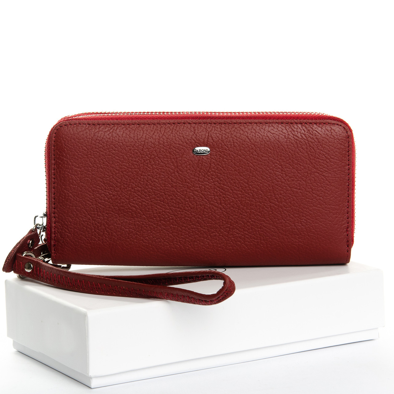 Жіночий місткий гаманець-клатч м'яка шкіра, колір темний червоний 19*9,5*4,5 см DR. BOND (W39-3 bordo)