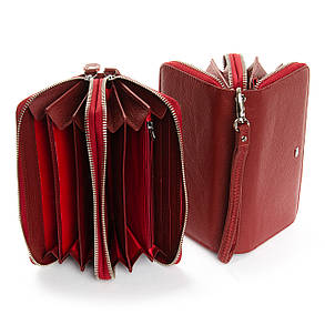 Жіночий місткий гаманець-клатч м'яка шкіра, колір темний червоний 19*9,5*4,5 см DR. BOND (W39-3 bordo), фото 2