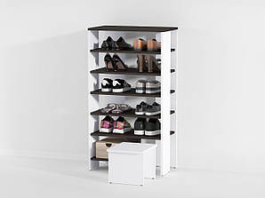 Стелаж під взуття на 6 великих осередків + стілець з ДСП (7 КОЛЬОРІВ) 600х1095х344 мм Можливі Ваші розміри