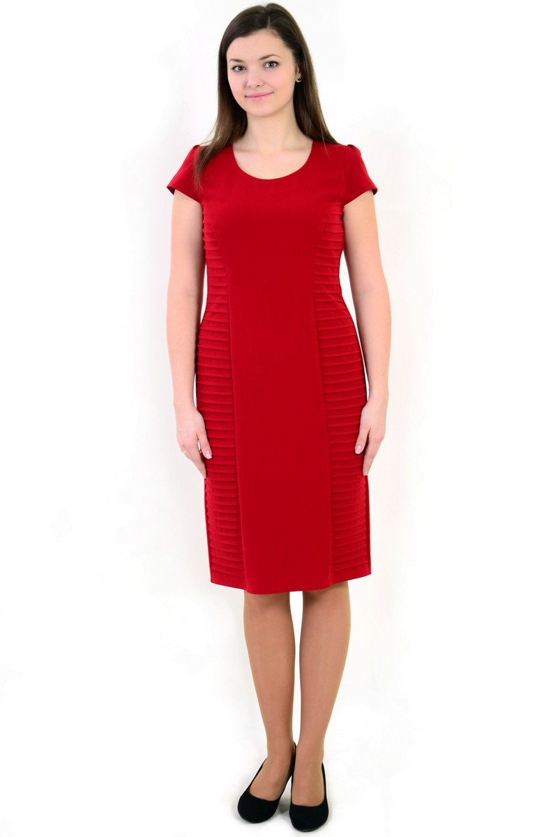 Платье бордовое "рюмочка приталенное,за колено из очень красивой ткани ,пл 150 - фото 1 - id-p140165370
