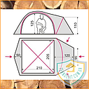 Двошаровий непромокальний намет 3-місний кемпінговий із тамбуром для відпочинку Terra Incognita Zeta 3, фото 10