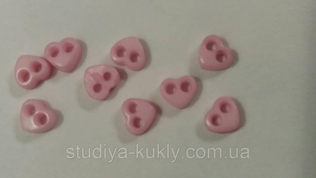 Гудзики для ляльок мікро, серденько, розмір 3*4 мм, №1МС