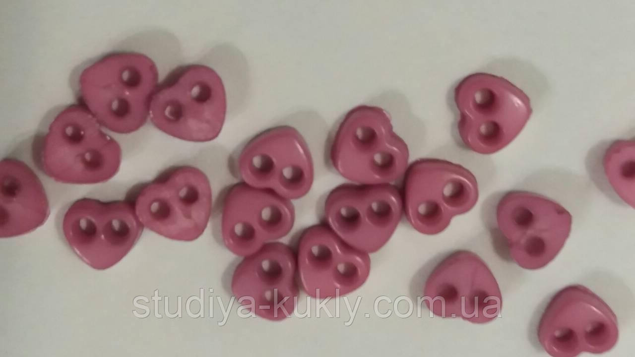 Гудзики для ляльок мікро, серденько, розмір 3*4 мм, №2МС, фото 1