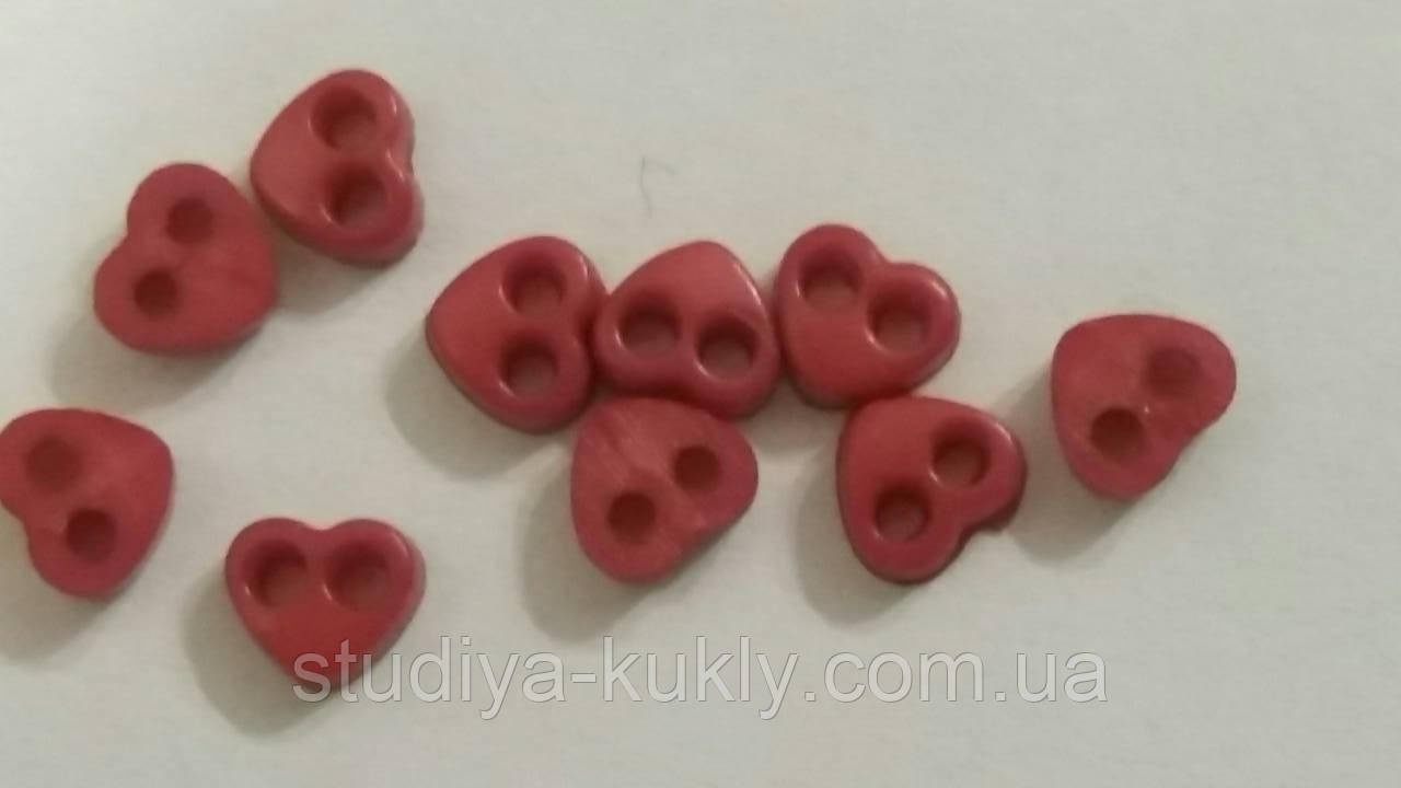 Гудзики для ляльок мікро, серденько, розмір 3*4 мм, №4МС, фото 1