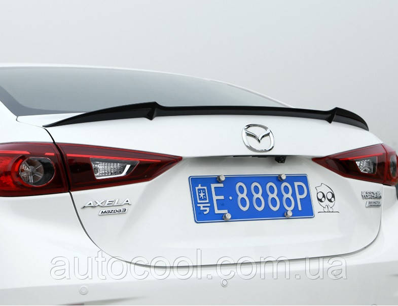 Спойлер багажника (лип спойлер, сабля, качиний хвостик) Mazda 3 седан 2013+ г.в.