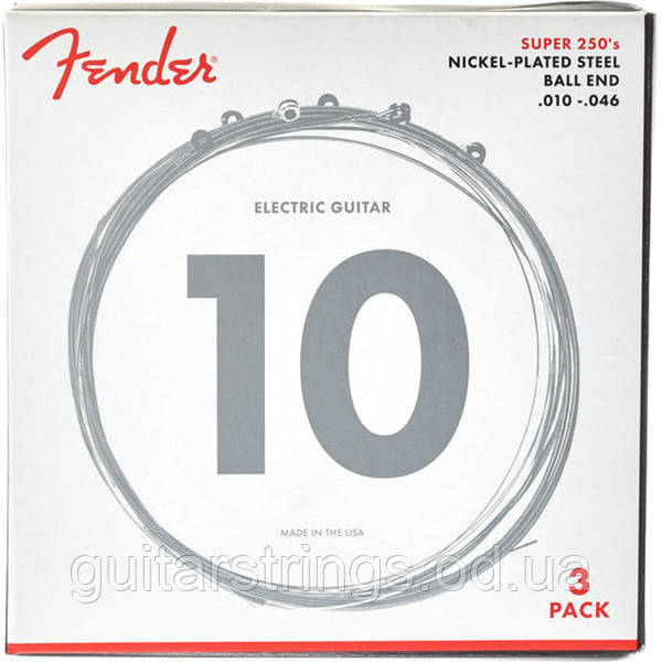 Струны Fender 250R-3 Nickel-Plated Steel 10-46 Regular 1 set - фото 1 - id-p322365888