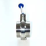 Засувка нержавіюча дискова поворотна різьбова нар/нар DIN AISI304 DN100, фото 5