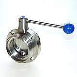 Засувка нержавіюча дискова поворотна різьбова нар/нар DIN AISI304 DN100, фото 8