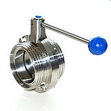 Засувка нержавіюча дискова поворотна різьбова нар/нар DIN AISI304 DN100, фото 9