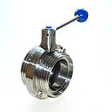 Засувка нержавіюча дискова поворотна різьбова нар/нар DIN AISI304 DN32, фото 4