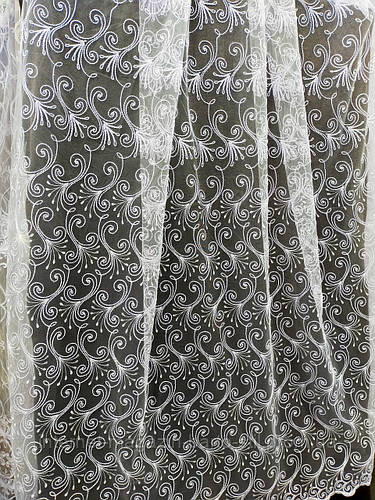 Купить Тюль с вышивкой шнуром корд на фатиновой основе на метраж и опт ...
