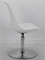 Стілець Milan CH-Base зелений 02 пластик з м'якою подушкою, хромована опора-блин, скандинавський стиль, фото 5