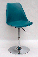 Стілець Milan CH-Base зелений 02 пластик з м'якою подушкою, хромована опора-блин, скандинавський стиль, фото 2