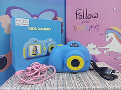 Цифровий дитячий фотоапарат протиударний із функцією відео блакитний