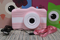Цифровий дитячий фотоапарат Kids camera рожевий з режимом відеознімання 3.5 діагональ екрана
