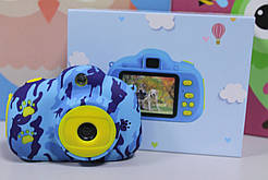 Фотоапарат дитячий HD Kids camera блакитний хакі з селфі камерою 2.0 діагональ екрана