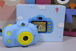Дитячий цифровий фотоапарат Kids camera блакитний із селфі камерою 2.0 діагональ екрана