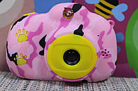 Цифровой детский фотоаппарат Kids camera розовый хаки с селфи камерой 2.4 диагональ экрана