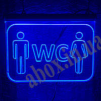 Вказівник WC або Туалет | Світлова табличка Акрилайт