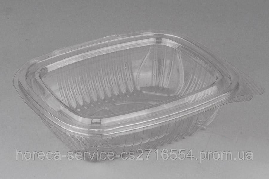 Ланч-бокс РЕТ з кришкою прозорий 350 мл., фото 1