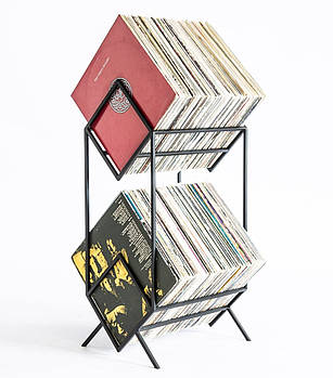 Металевий стелаж для зберігання пластинок "Ромби 200" (2 рівні)