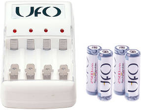 Зарядний пристрій для акумуляторів UFO KN-8003 + 4*rechar UFO HR6 Ni-MH 2500 mAh Photo