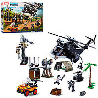 Конструктор SLUBAN M38-B0775 поліція, вертоліт, машина, фігурки, 830дет, в кор-ці,57-38-9см