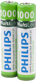 АКУМУЛЯТОР PHILIPS MULTILIFE NI-MH R03 (1000MAH) АКУМ.