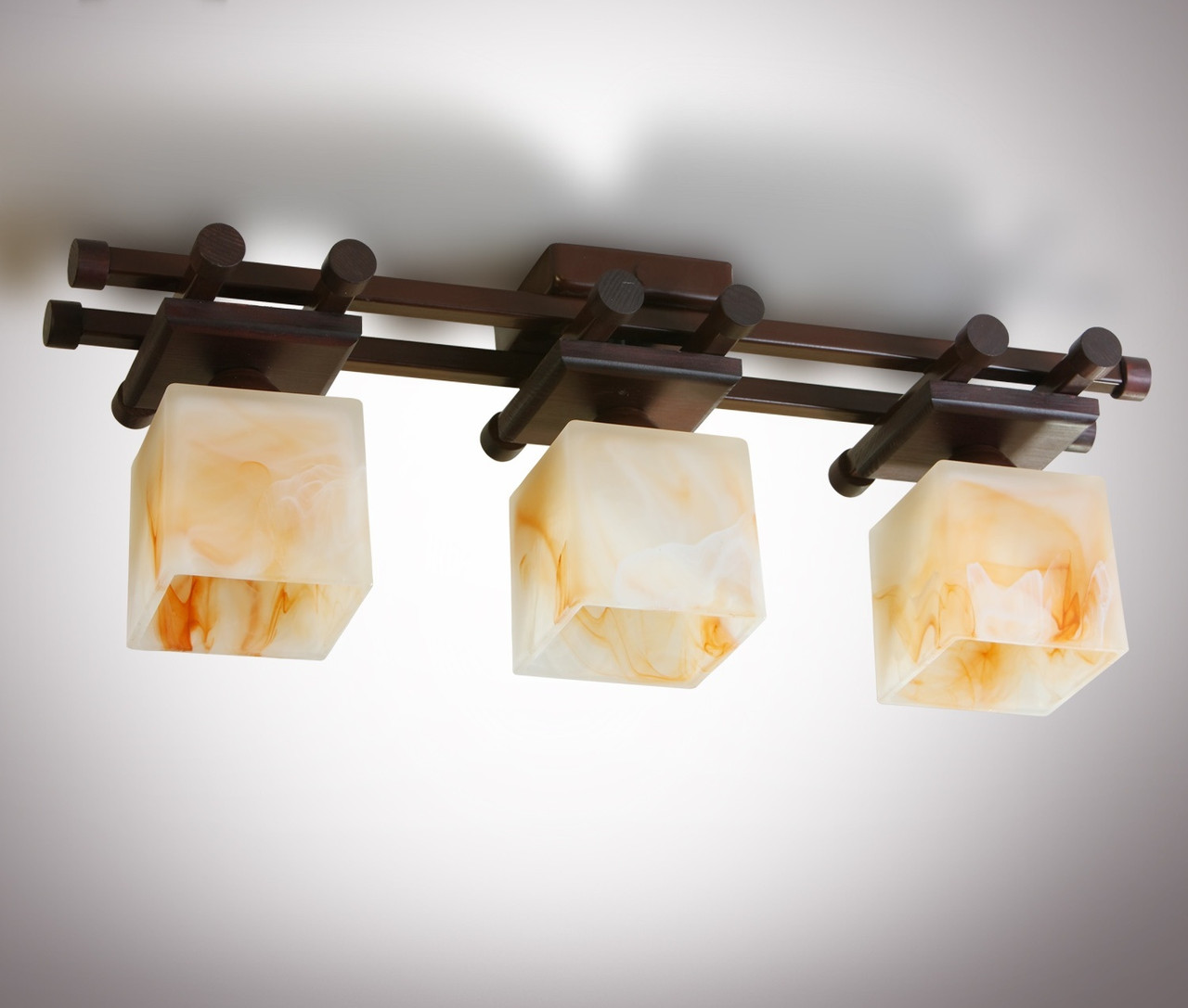 Люстра з деревом у стилі модерн зі скляними плафонами до спальні, кухні, передпокою, фото 1