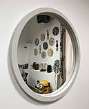 Дзеркало біле кругле з дерев'яною рамою Manific Decor, фото 3