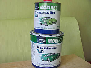 Акрилова автофарба MOBIHEL Темно зелена № 394 (0,75 л) + затверджувач 9900 0,375 л
