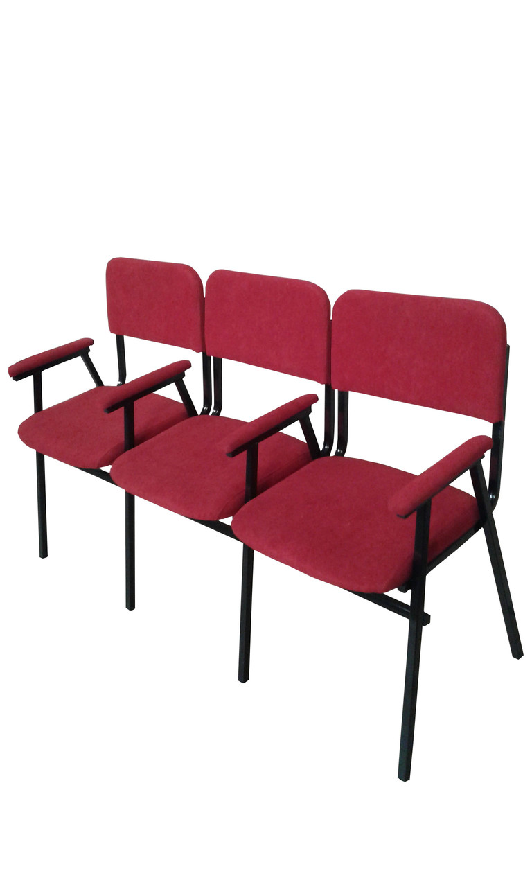 Крісло для актового залу "АЛІСА" із підлокітниками (секція 3 шт). Секційні стільці для офісу, кінозалу, театру
