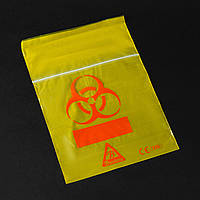 Пакет для транспортировки биоматериалов с символом «Biohazard», желтый