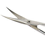 Манікюрні ножиці для кутикули Olton 100 мм (10 см, 25 мм — різальна частина), у шкіряному чохлі, фото 5