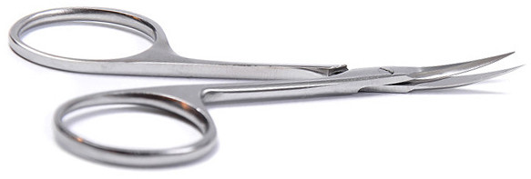 Манікюрні ножиці для кутикули Olton (10 см, 25 мм - ріжуча частина), в шкіряному чохлі