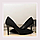 Жіночі туфлі човники на шпильці, чорна замша, фото 8