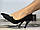 Жіночі туфлі човники на шпильці, чорна замша, фото 4