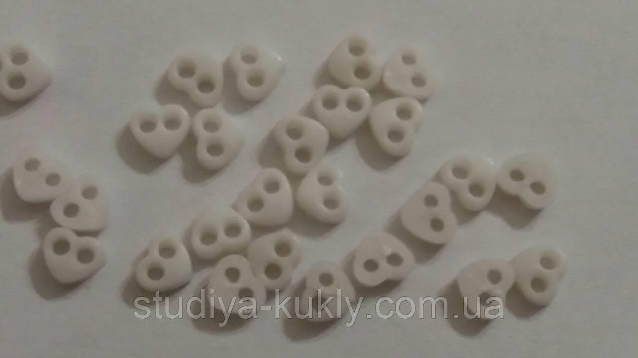 Гудзики для ляльок мікро, серденько, розмір 3*4 мм, №8МС, фото 1