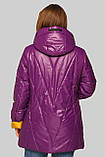 Жіноча демісезонна модна куртка Діана фуксія, розміри 50-58, фото 3