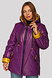 Жіноча демісезонна модна куртка Діана фуксія, розміри 50-58, фото 2