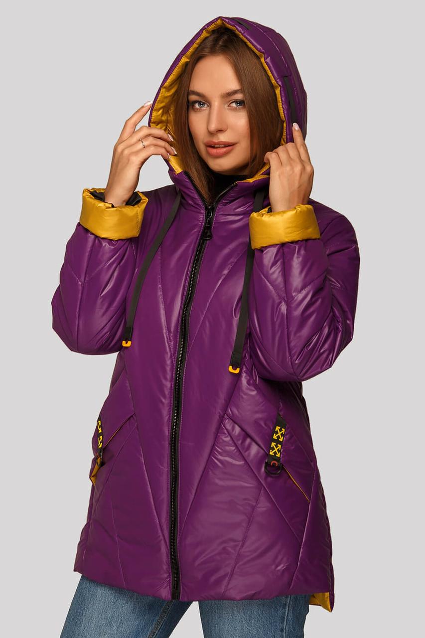 Жіноча демісезонна модна куртка Діана фуксія, розміри 50-58, фото 1